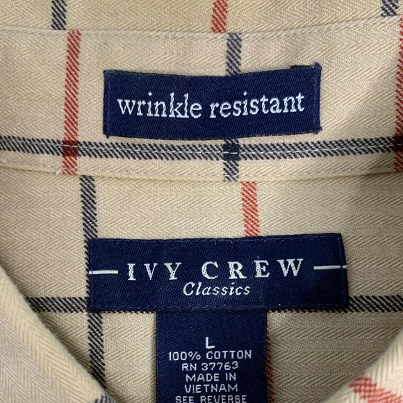 Ivy Crew Classics Men’s Shirt Button Down Wrinkle Resistant Short Sleeve Size L - Picture 5 of 5